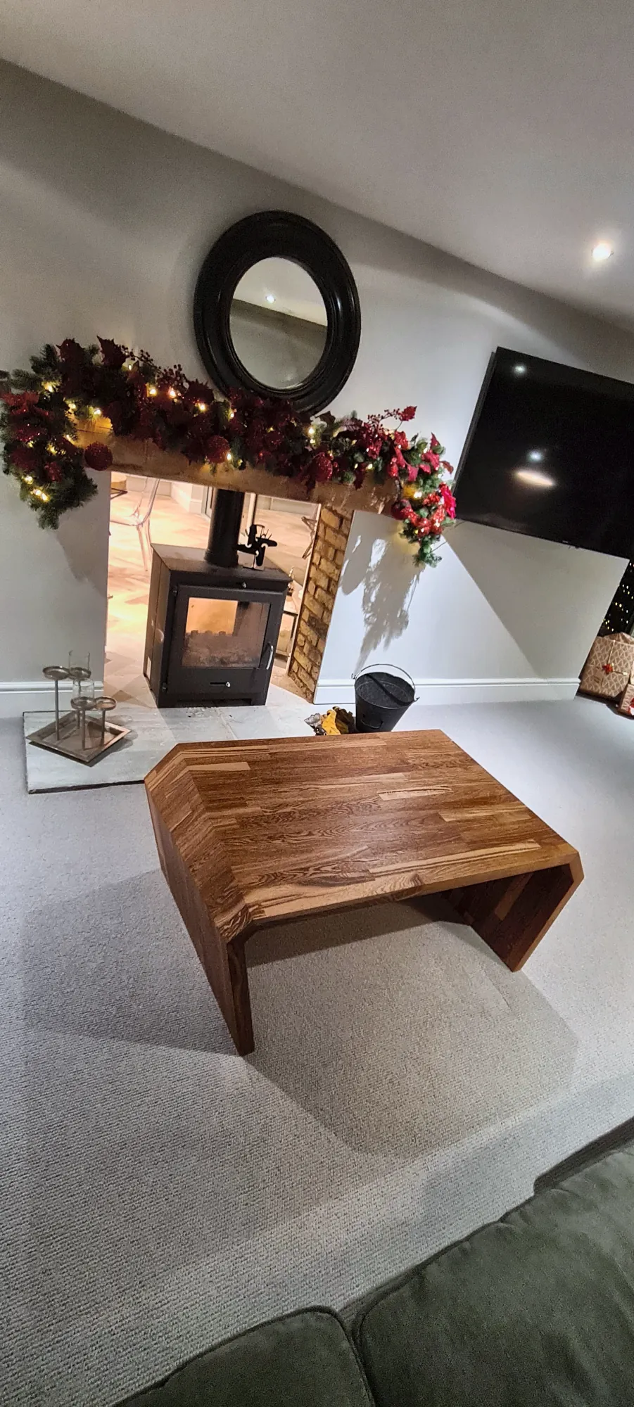 The waterfall coffee table in the living room